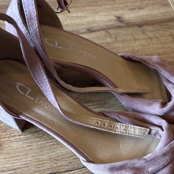 CL by Laundry Pink Heels Strappy Design Medium Heel - Picture 3 of 4